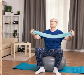 "فیزیوتراپی سالمندان در منزل با تمرینات کششی و تقویتی برای افزایش تعادل و بهبود توان حرکتی"