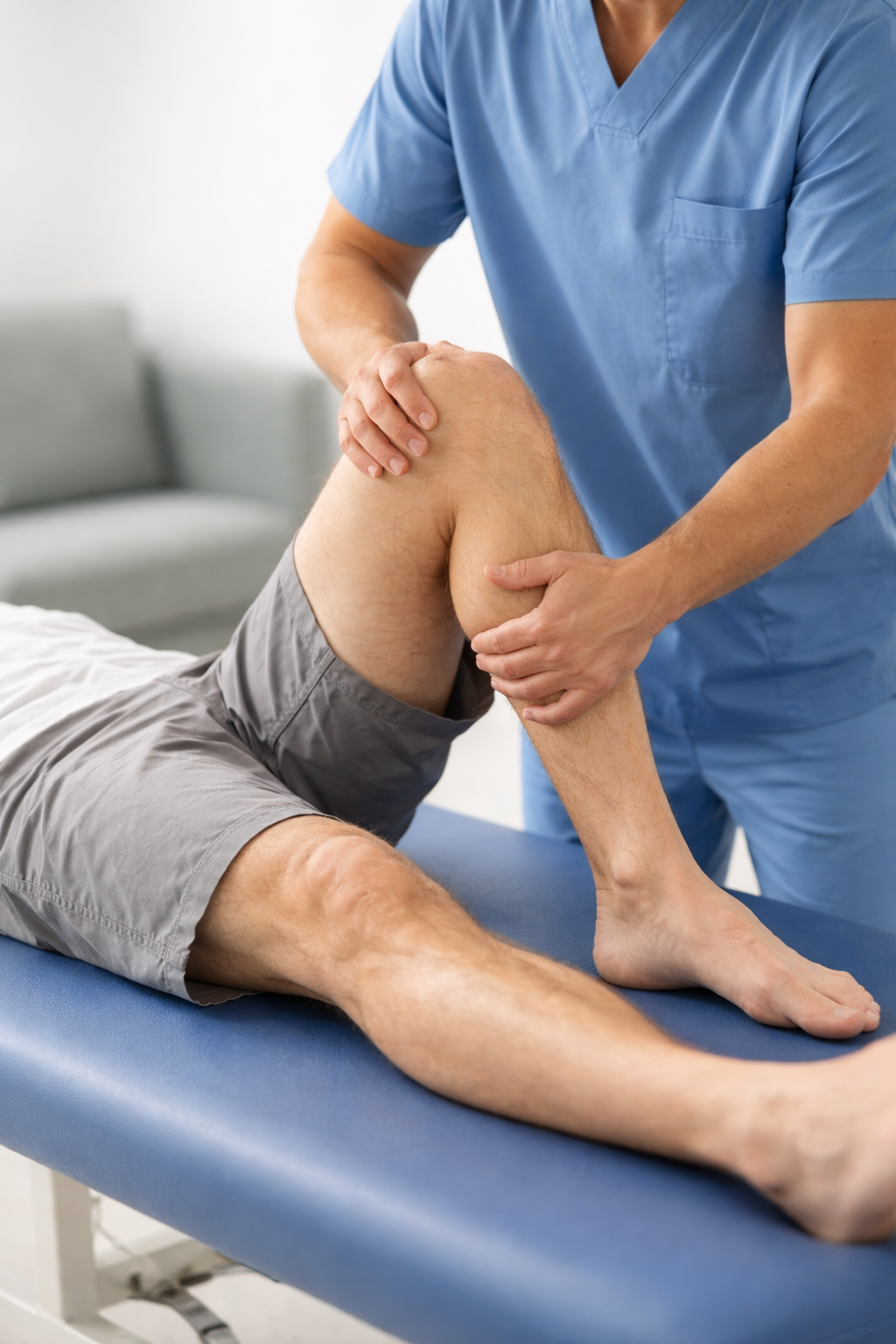 فیزیوتراپی زانو با استفاده از الکتروتراپی برای کاهش درد و التهاب مفصل زانو